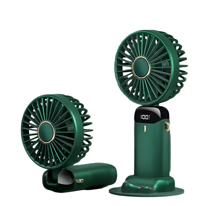 Rechargeable Handheld Mini Fan | 5-Speed, 90-Degree Adjustable & Quiet for Office, Home & Outdoor Use | Stornfield