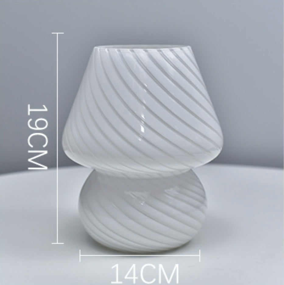 Stornfield | Mushroom-shaped Glass LED Desk Lamp
