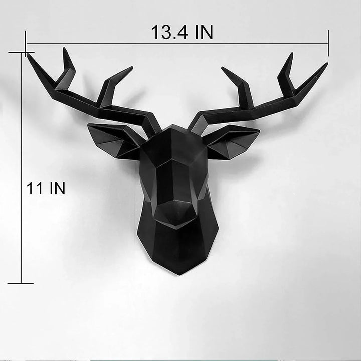 Stornfield | 3D Stag Head Sculpture, Geometric Resin Deer Head Wall Decor, Modern Home Decor, Luxury Wall Decoration