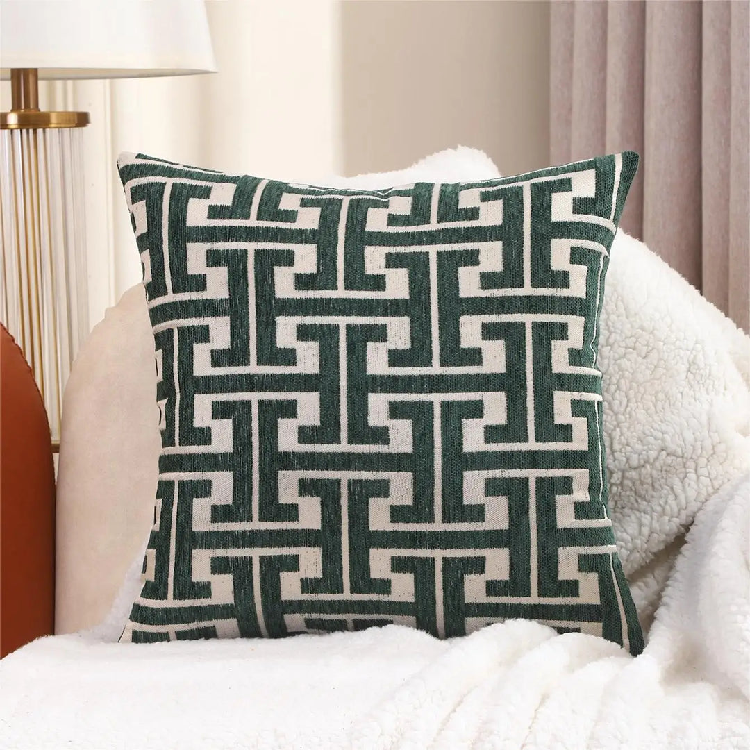 Striped cushion cover in country house style – Decorative sofa cover for living room and couch | Stornfield