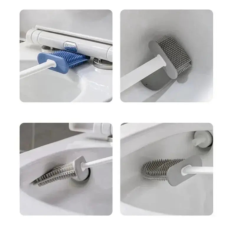 Stornfield | Toilet Brush HygieBrush DuoClean | 2-in-1 Silicone Toilet Brush Set with Wall Mount | Antibacterial & Space-Saving
