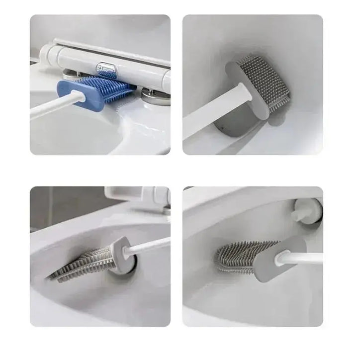 Stornfield | Toilet Brush HygieBrush DuoClean | 2-in-1 Silicone Toilet Brush Set with Wall Mount | Antibacterial & Space-Saving