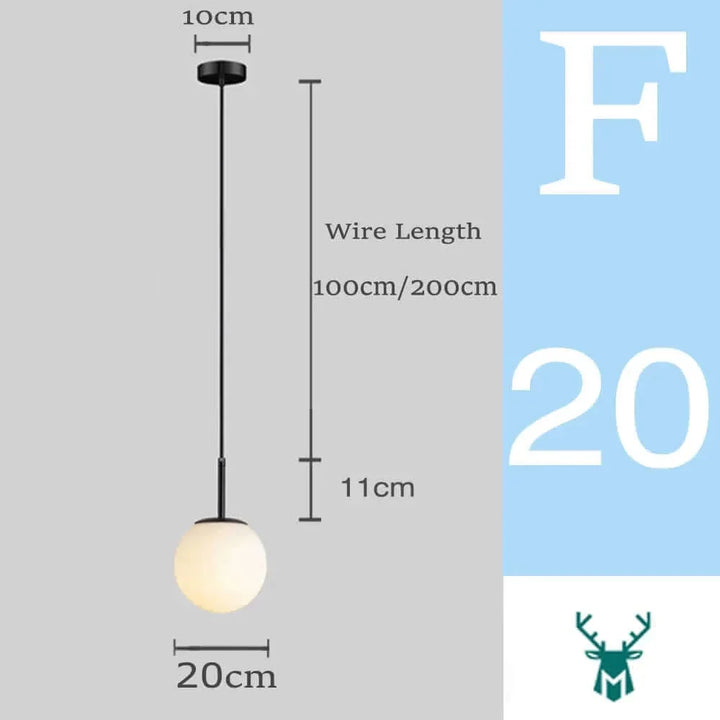Stornfield | Mid-Century Modern Globe Glass Pendant Light