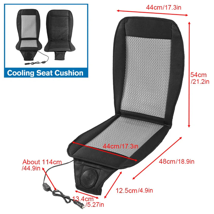 DC 12V 3D Car Seat Cooling Cushion | 8-Fan Ventilated Summer Air Seat for Fast Cooling | Stornfield