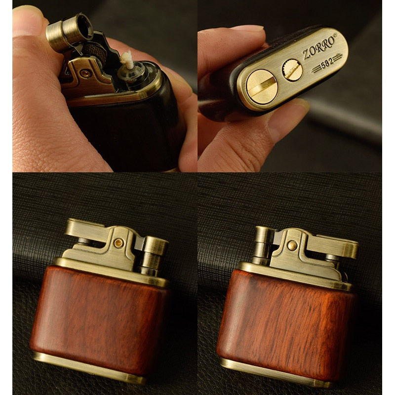 Wooden Vintage Spark Kerosene Lighter | Stornfield