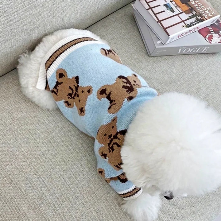 Stornfield striped knit warm dog cardigan