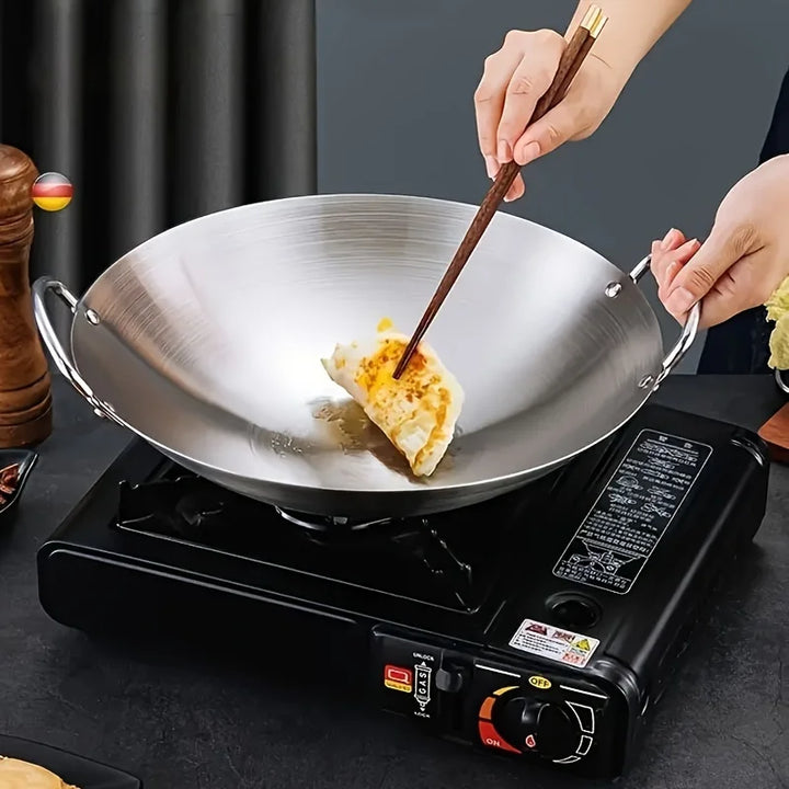ChefMaster – Large Stainless Steel Wok with Double Handles Stornfield