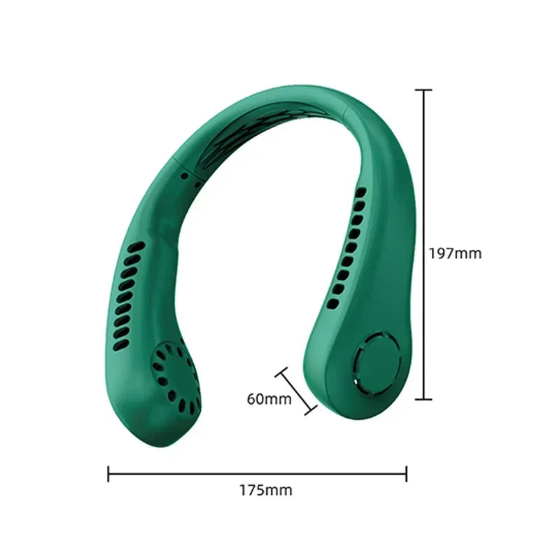 Portable Mini Neck Hanging Fan – Wearable USB Air-Cooled Fan for Summer, Outdoor Sports, Running, Travel, No Blades Design | Stornfield