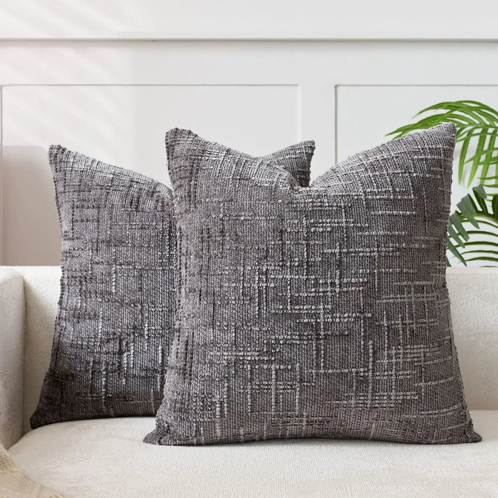 Chenille Sofa cushion cover – Soft solid design | Elegant decoration for living & bedrooms | Stornfield