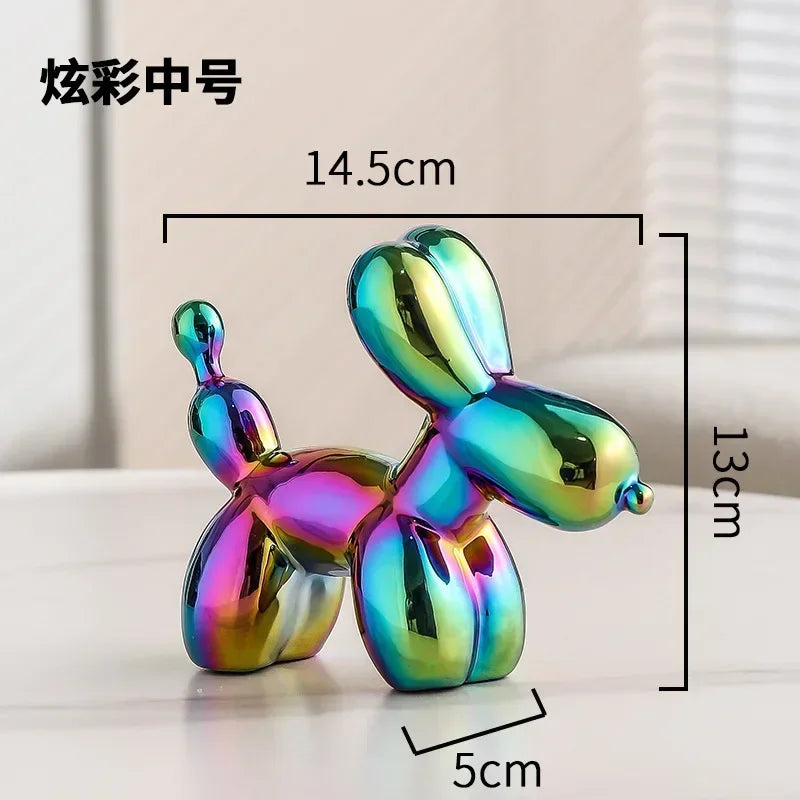 Stornfield | Golden Nordic Ceramic Balloon Dog Sculpture Animal Decorations Statue Living Room Ornaments Creative Desk Ornament Home Decor