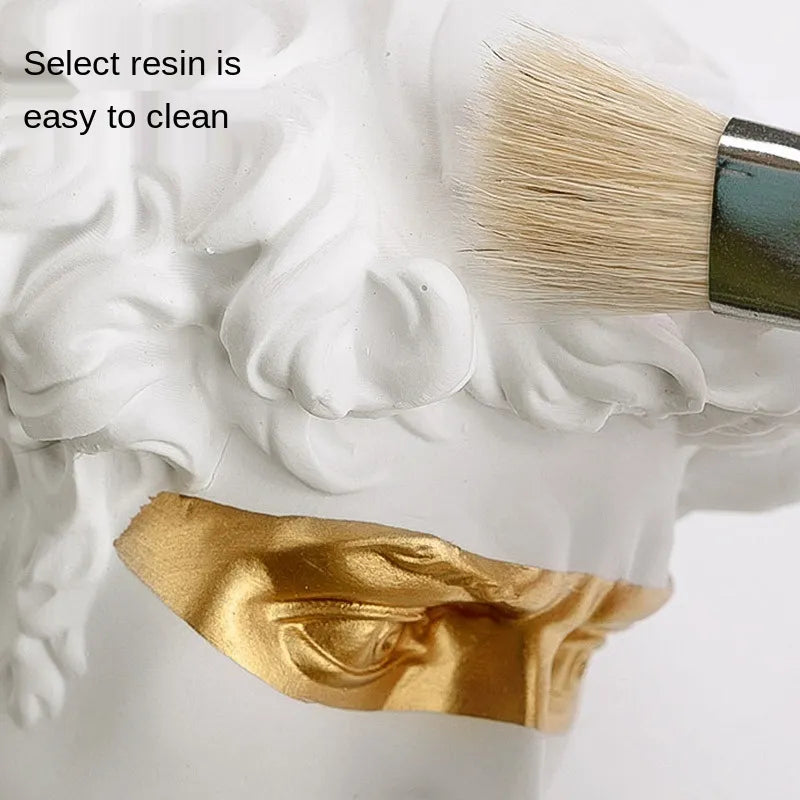 Stornfield | Statues for decoration, 15 cm, David, coffee table, home decor, ornaments, one-piece plaster bust, white resin, decorative art sculpture