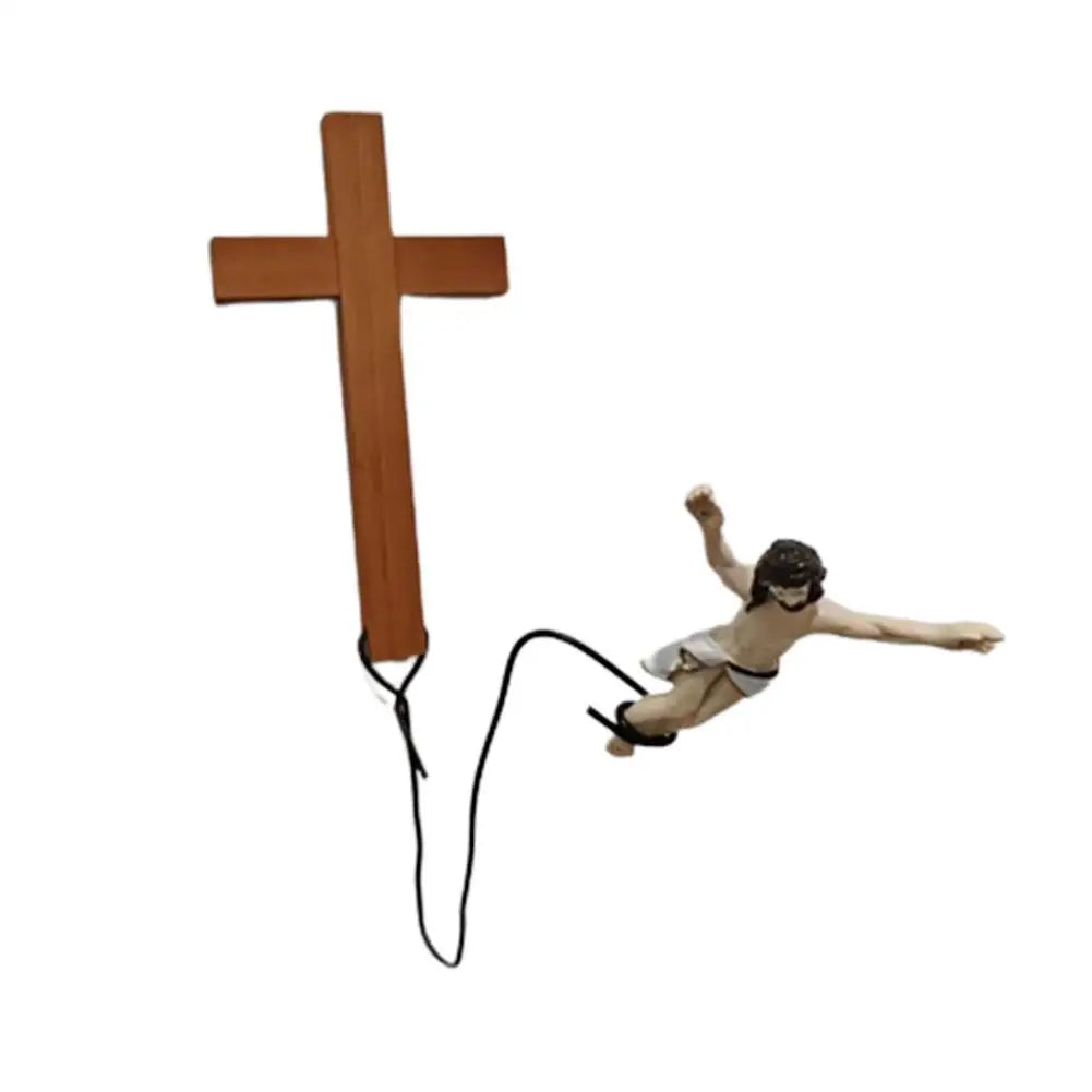 Stornfield | Jesus Bungee Jumping Easter Atmosphere Decorative Ornaments Christ Figure Religious Decorations Holiday Gifts Hanging Ornaments