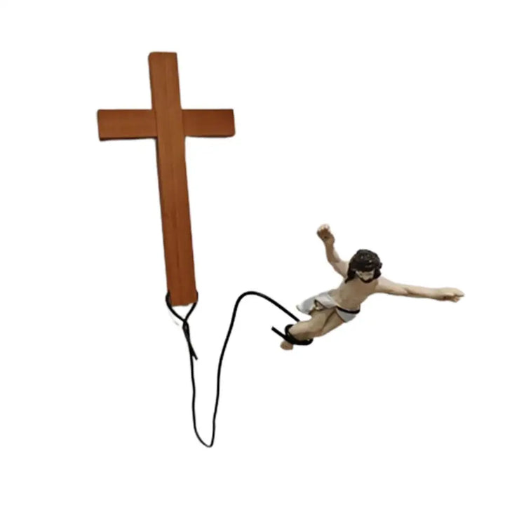 Stornfield | Jesus Bungee Jumping Easter Atmosphere Decorative Ornaments Christ Figure Religious Decorations Holiday Gifts Hanging Ornaments