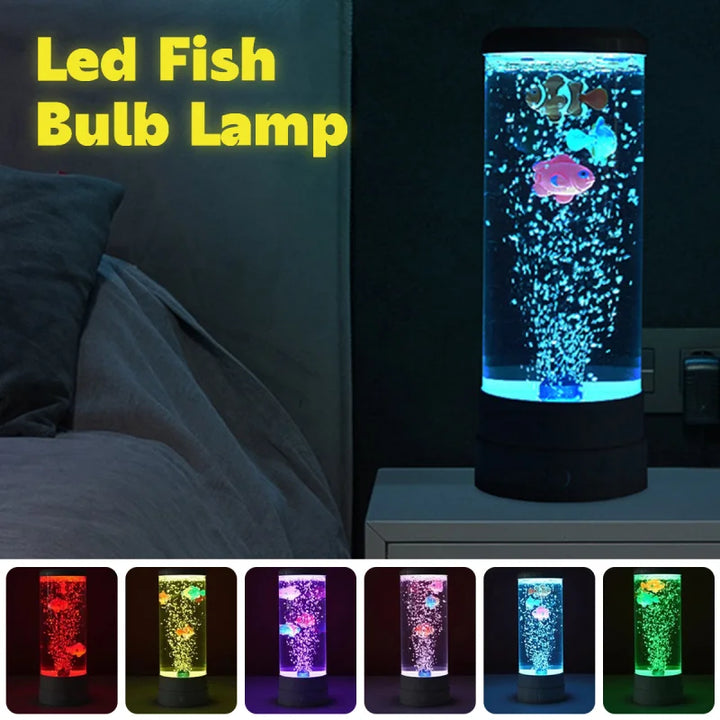 Stornfield | Large Bubble LED-like Colorful USB Night Light for Aquarium, for Office, Bedroom, Living Room