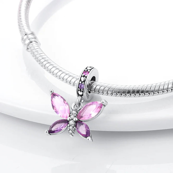 Stornfield | 925 Sterling Silver Charms, Leopard Gold Beads, Colorful Chameleon Rhino Lion Beetle Cat Pendant Compatible with Original Pandora Bracelet Jewelry