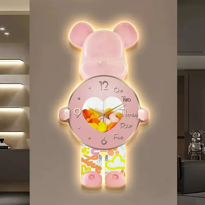 Glowing Star Bear LED Wall Clock | Stonrfield