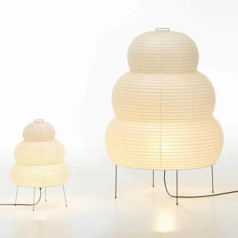 Stornfield | Japanese Wabi-Sabi Tripod Floor Lamp Bedroom Bedside Living Room Dining Room Office Decor Loft White Rice Paper Table Lamp Desk Lamp