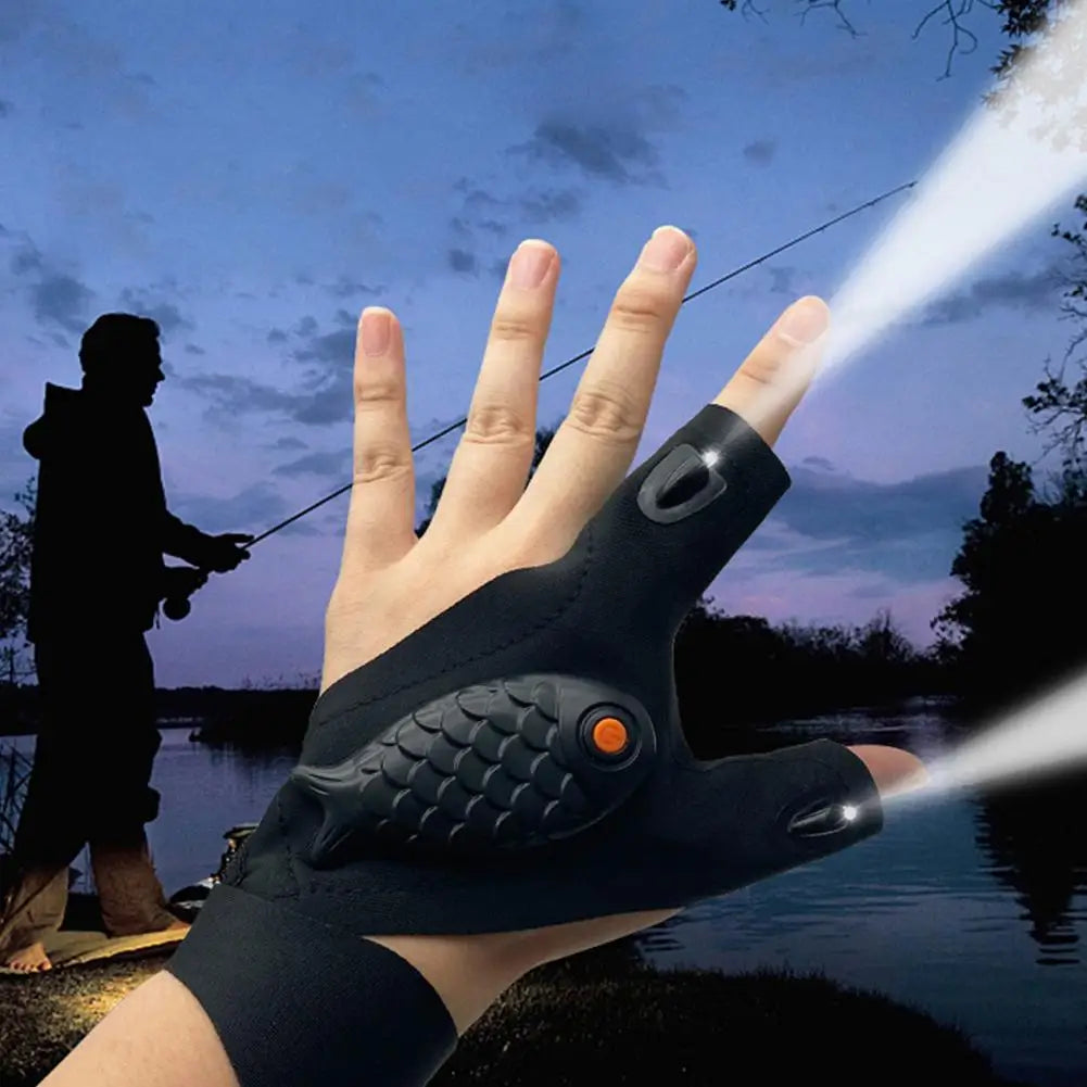 Rechargeable Fingerless Repair Fishing LED Gloves | Stornfield