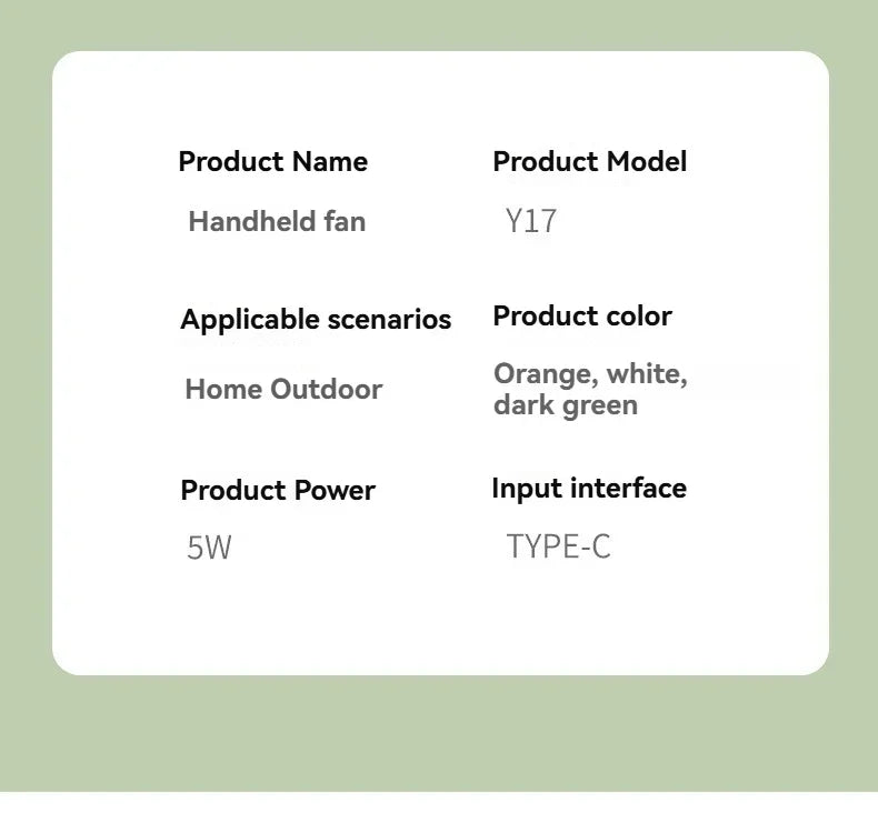 New Foldable USB Rechargeable Mini Fan | Handheld Desktop Fan with Cartoon Design & Hook for Outdoor, Home & Office Use | Stornfield