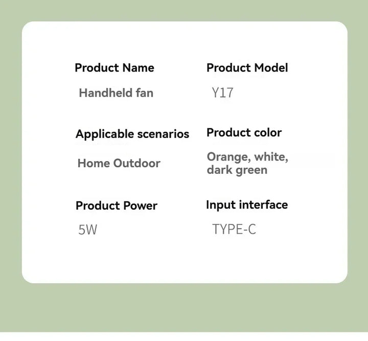 New Foldable USB Rechargeable Mini Fan | Handheld Desktop Fan with Cartoon Design & Hook for Outdoor, Home & Office Use | Stornfield