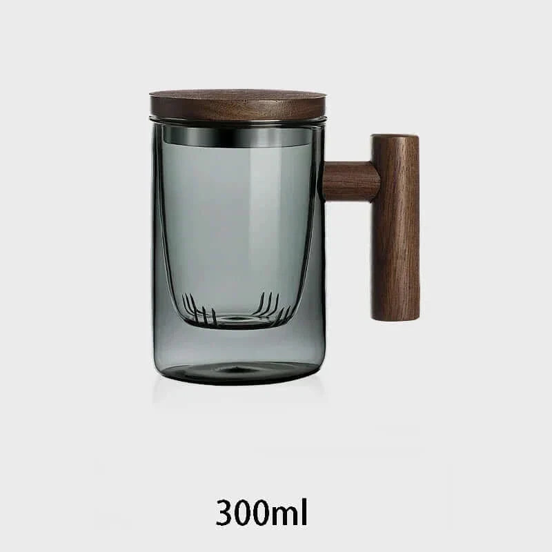 Stornfield | Ultra-modern glass teacup with infuser and lid
