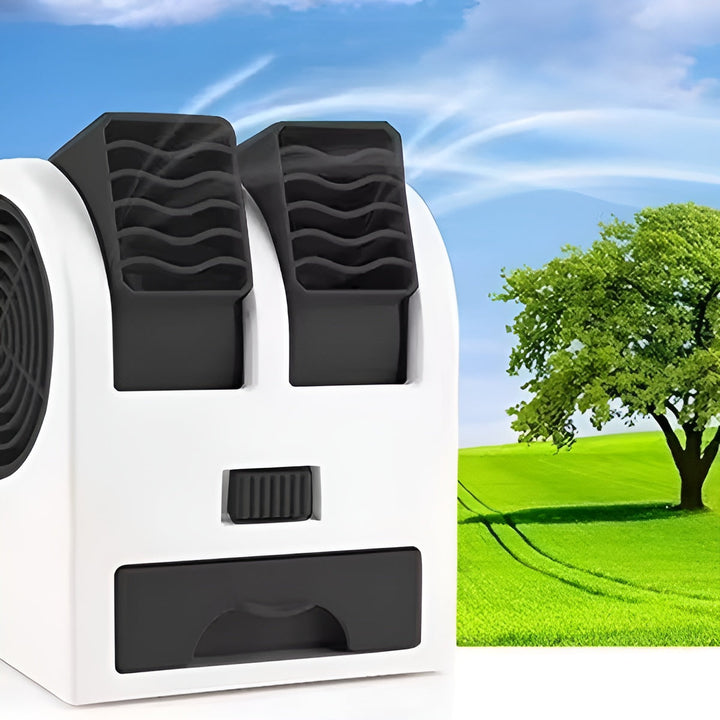 Dual-Outlet Turbo Cooling Desk Humidifier Fan | Stornfield