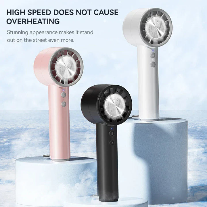 Stornfield | Brisano AirCool Mini Hand Fan with Cooling Function | 5 Speeds | LED Display & USB Charging | Quiet & Portable | For Travel, Office & Outdoor