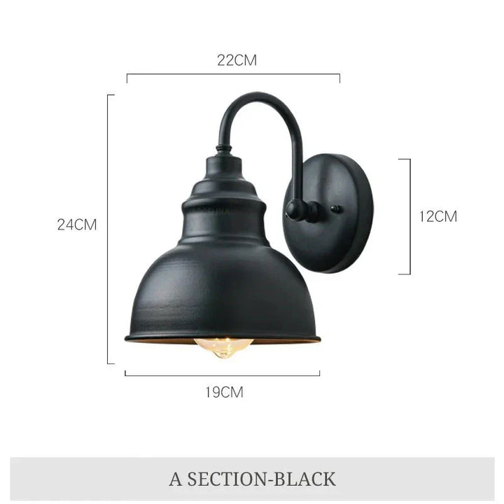 Stornfield | Retro Waterproof Outdoor Porch Garden Wall Sconce: Vintage Iron Wall Lamp for Hallway, Staircase, Courtyard, Balcony, Villa