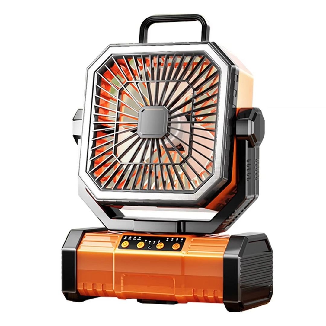 Rechargeable Camping Fan with 20000mAh Battery, 4 Speeds and LED Lantern | Stornfield