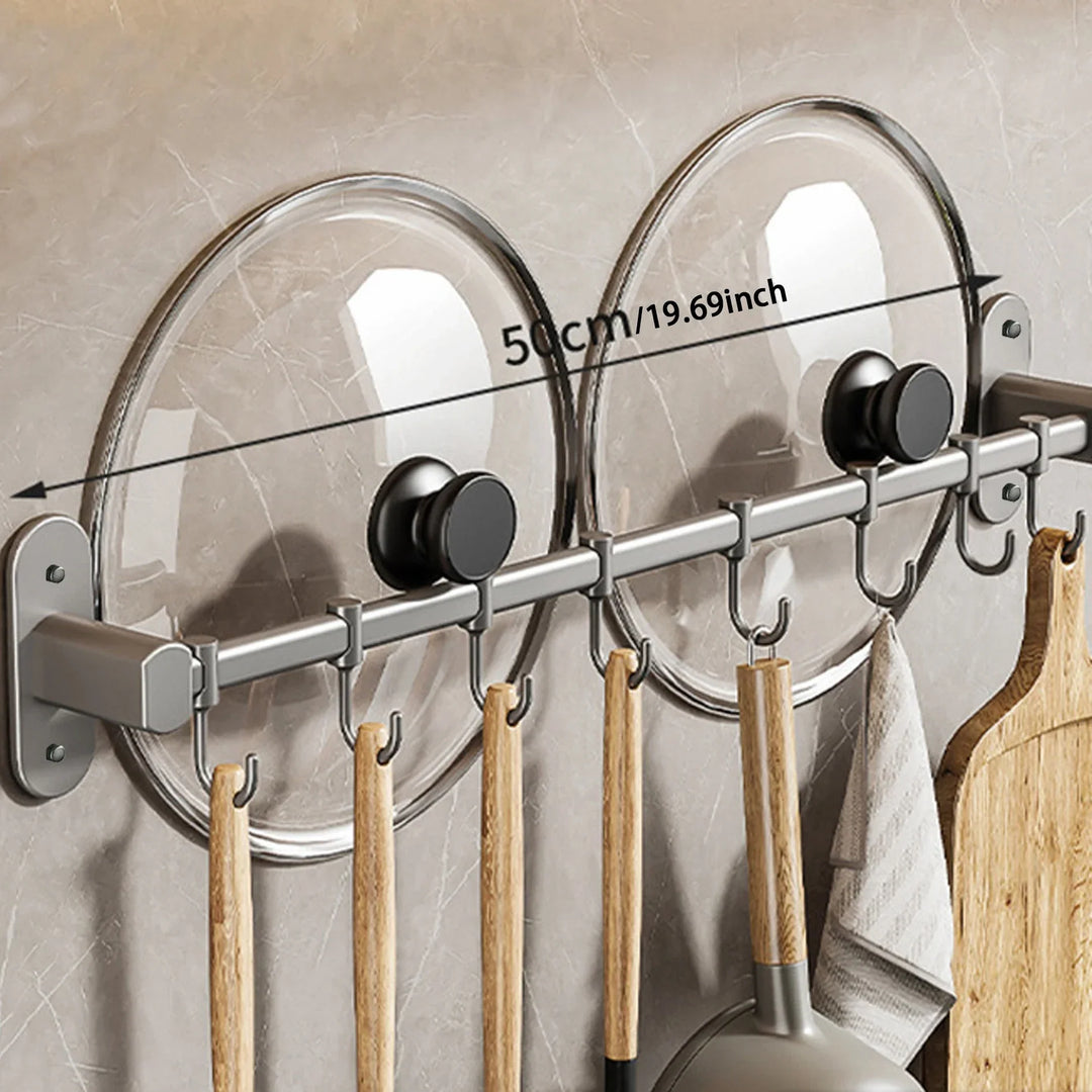 CookEase Kitchen Wall Shelf – Multifunctional Organizer for Lids, Spatulas & Kitchen Utensils Stornfield