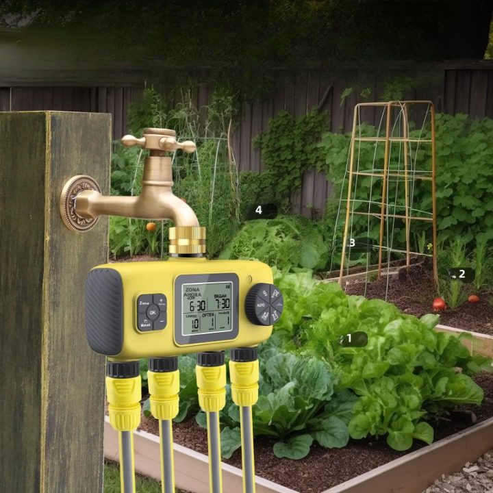 HydroVista - 4-zone digital water system with LCD screen and IPX7 waterproof smart valve system Stornfield