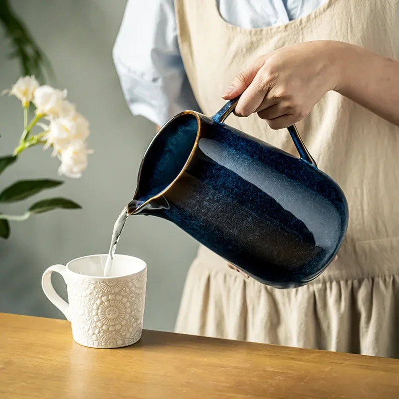 Laguna Kiln Blue Ceramic Pitcher Stornfield