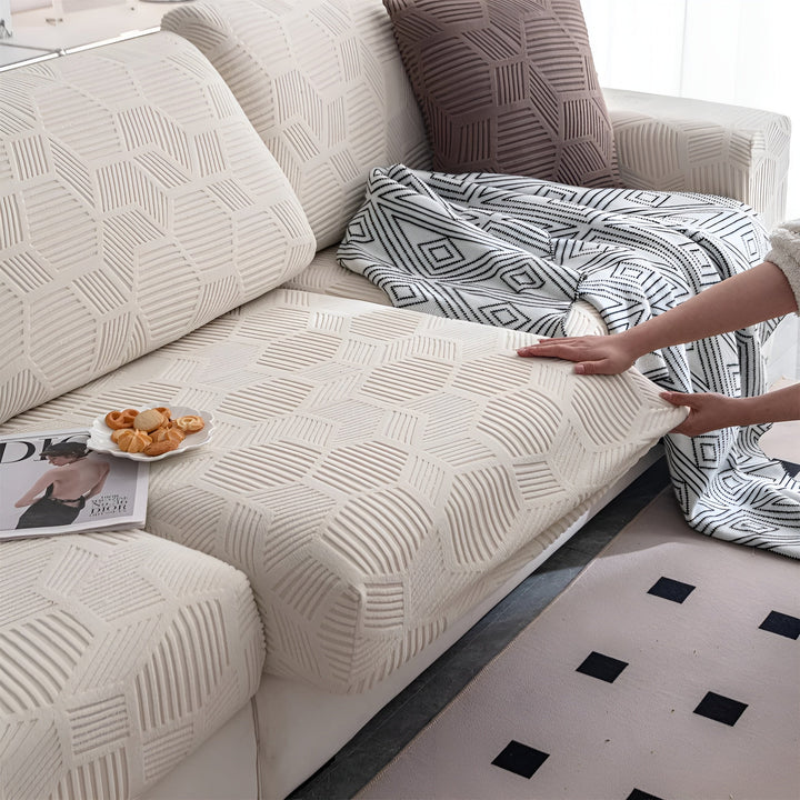 Jacquard Sofa Cover with Geometric Pattern – Soft & Pet-Friendly | Perfect for Protection and Cozy Living Spaces | Stornfield