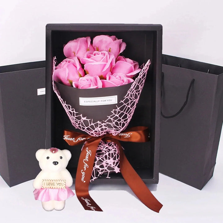 7 Roses Soap Bouquet Stornfield Gift Box
