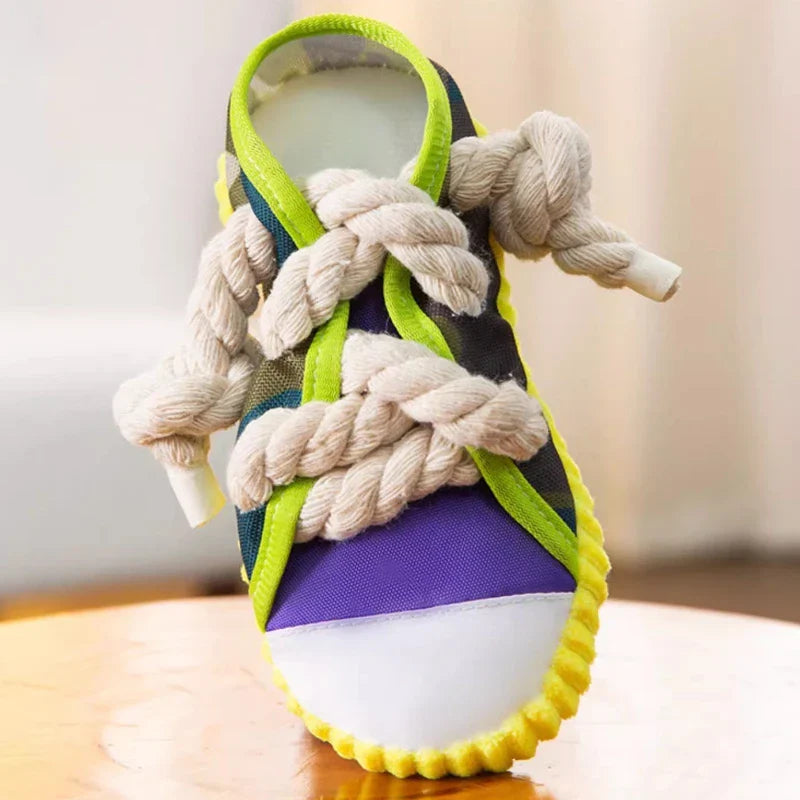 Stornfield Robust Dog Sneaker Toy with Rope and Squeaker