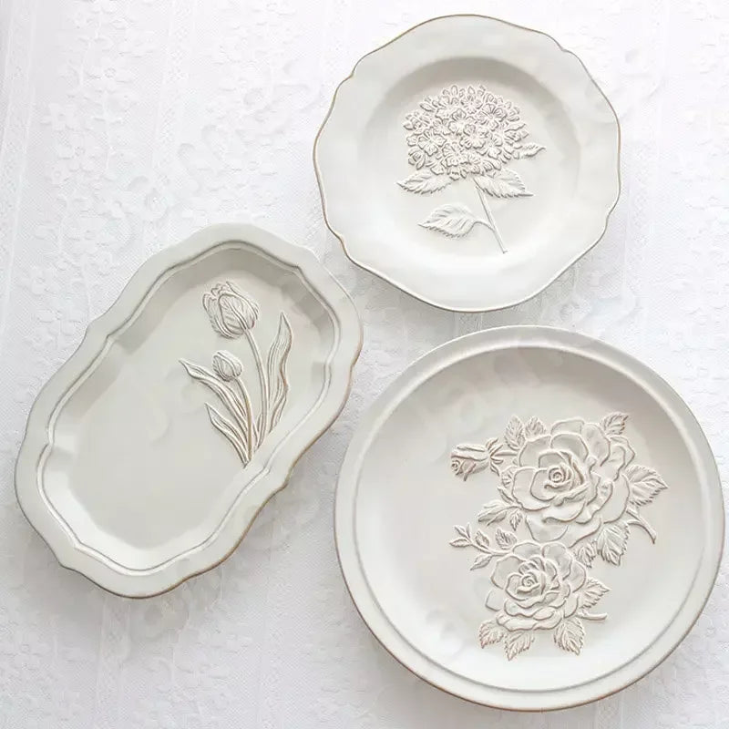 Plaques de fleurs en relief françaises