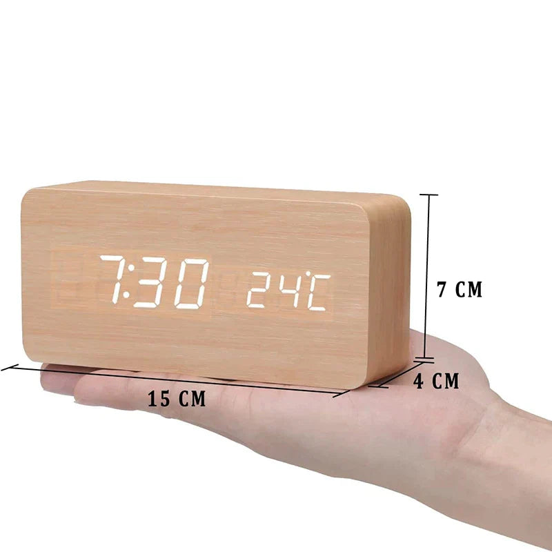 Stornfield | Réveil LED intelligent en bois pour chambre