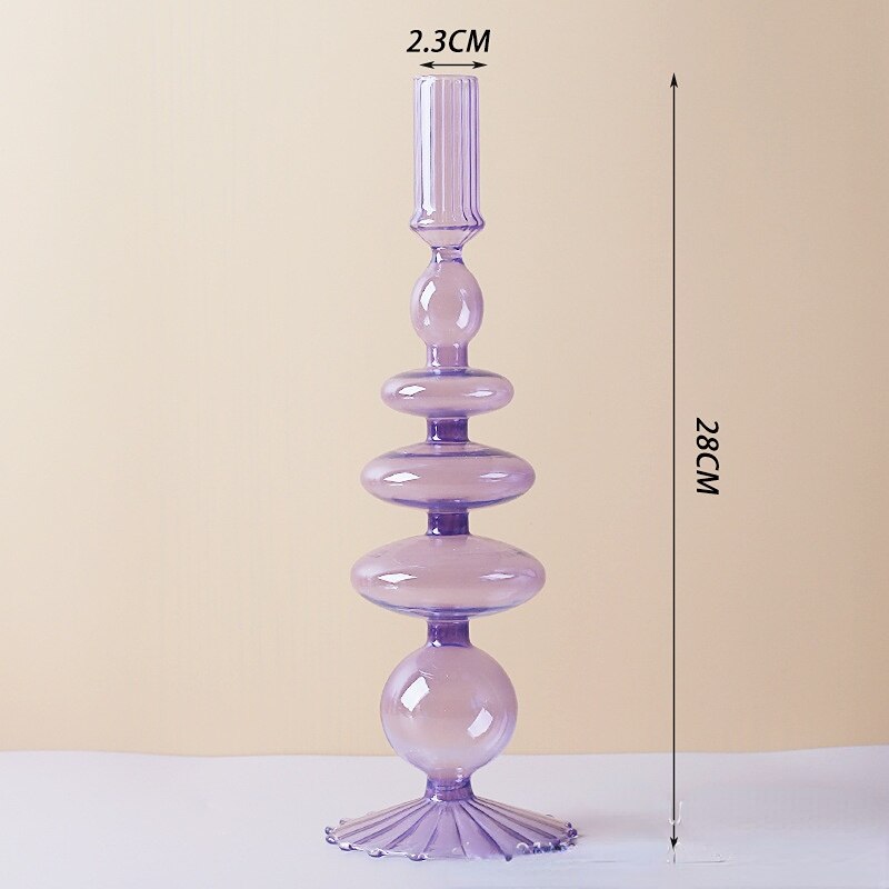 Stornfield | Lilac Glass Candlestick