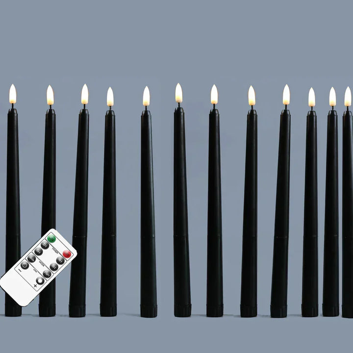 Stornfield | Frendorf - Black Flameless LED Candles with Remote Control for an Unforgettable Ambiance