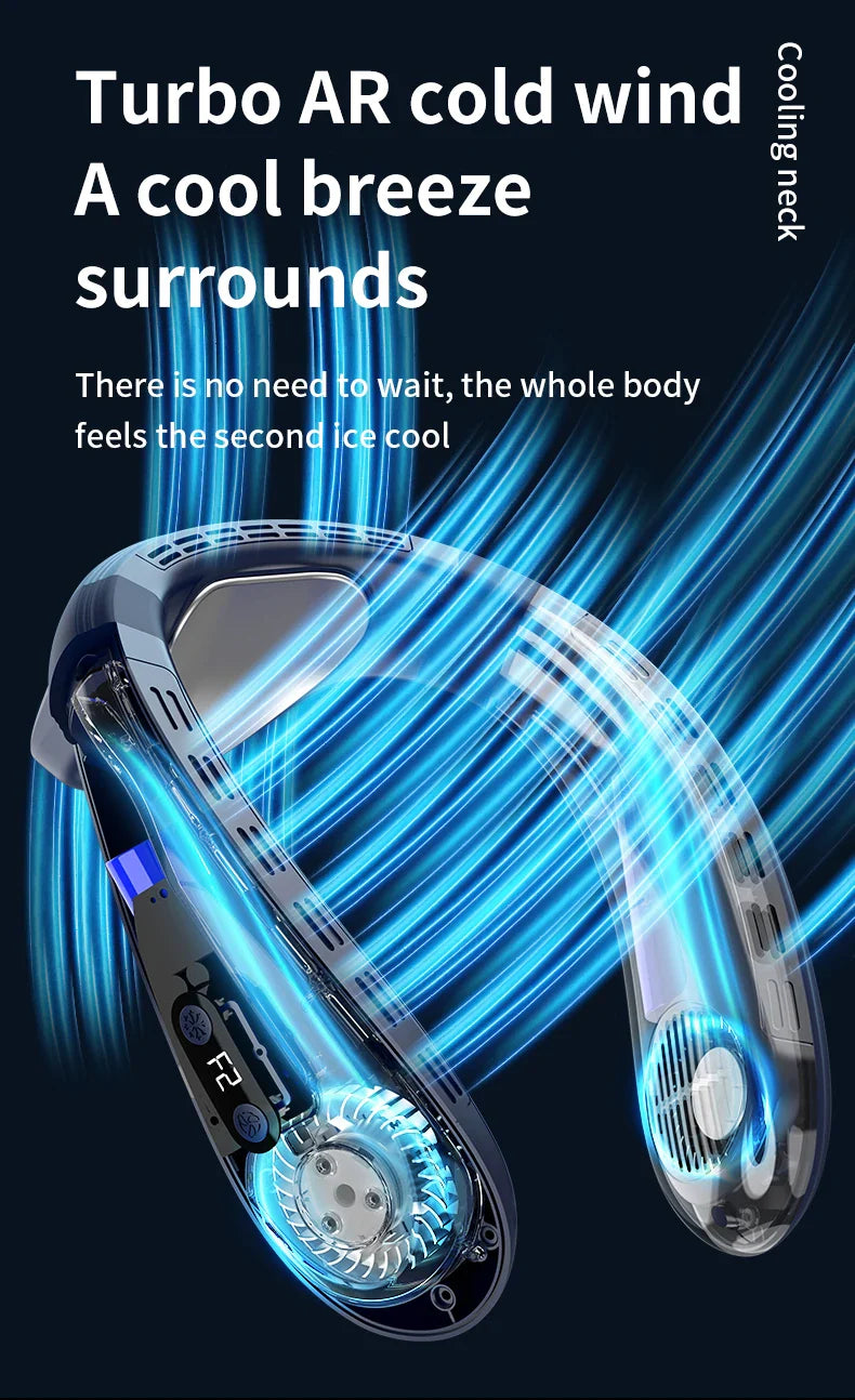Portable Neck Fan 5200mAh – Rechargeable Wearable Semiconductor Cooling Fan, Personal Outdoor Neck Air Conditioner | Stornfield