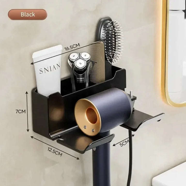 Multifunctional Hair Dryer Holder – Wall Mount | No Drilling | ABS Plastic Stornfield