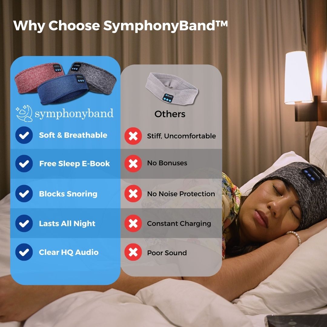 SymphonyBand Sleep Band with Wireless Headphones – Comfortable Sleeping & Relaxing | Stornfield