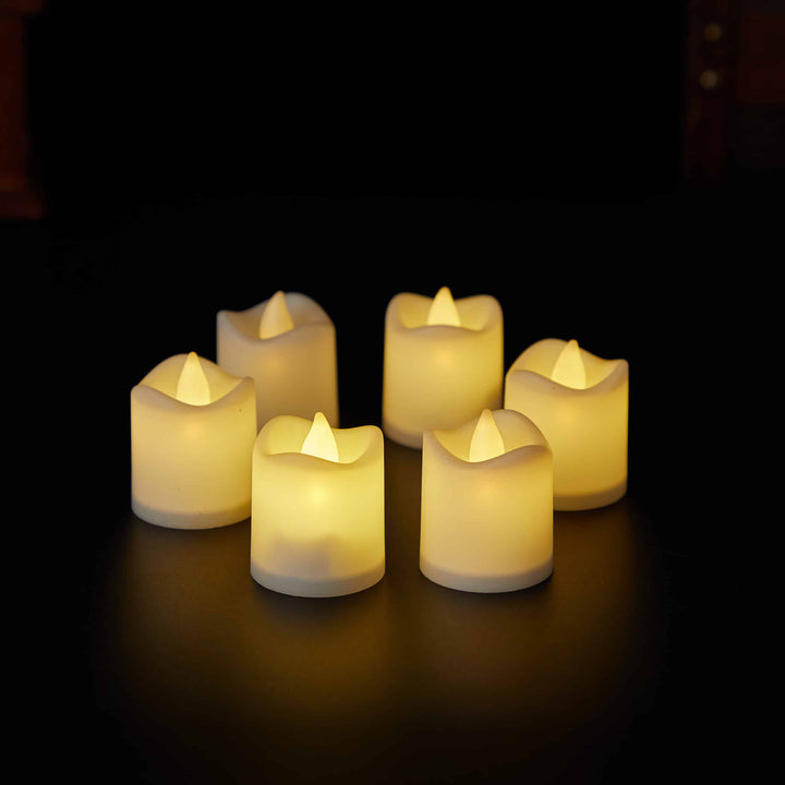 LED Light 6-Pack with 3D Flame - 4.5 cm - White - | Stornfield