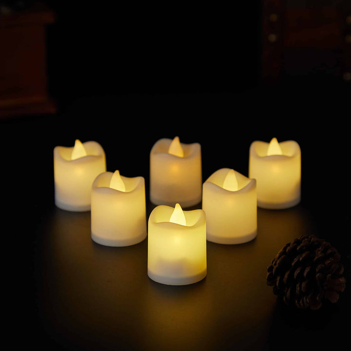 LED Light 6-Pack with 3D Flame - 4.5 cm - White - | Stornfield