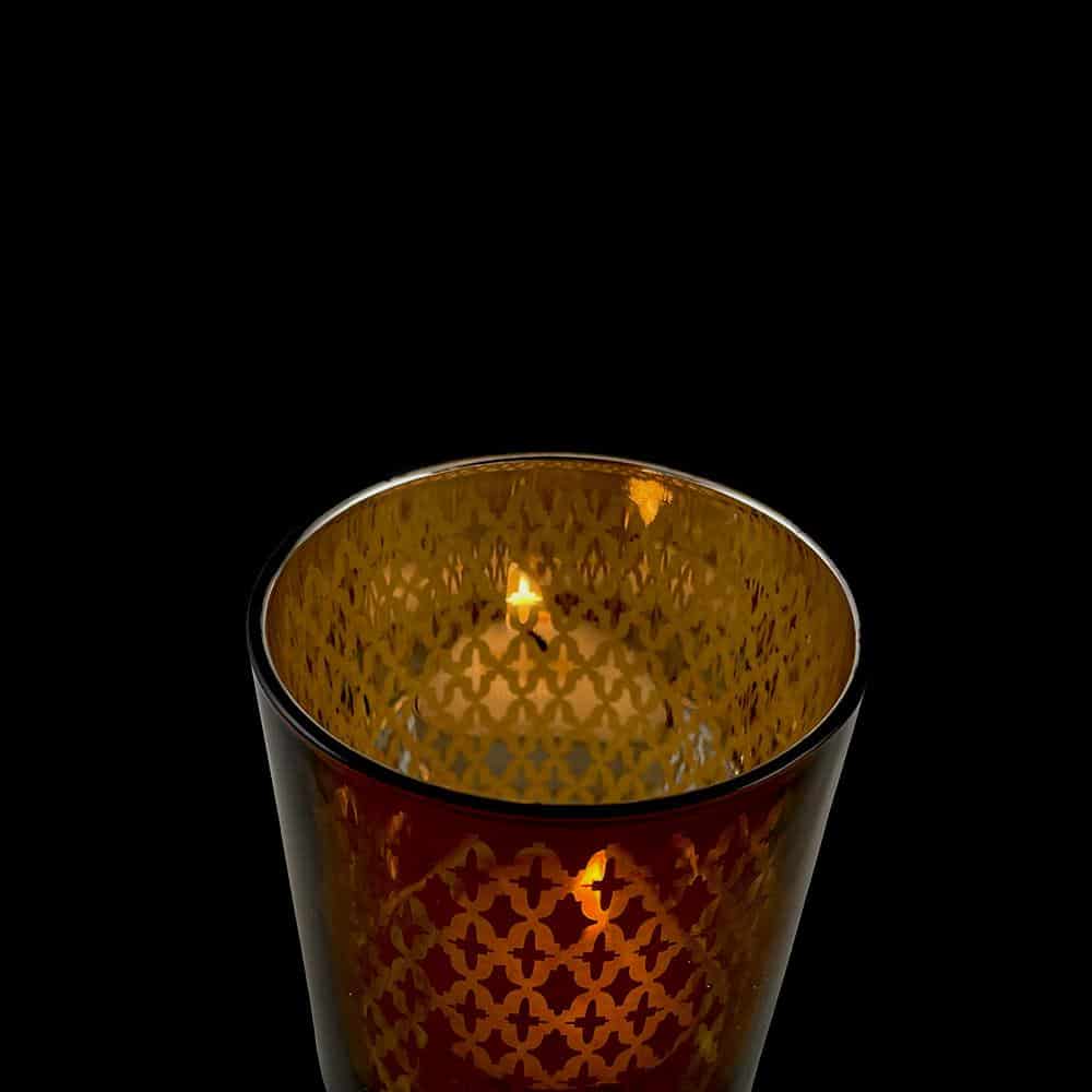 Tea light holder made of glass (2 pcs.) Copper / black by SIA Home Fashion | Stornfield