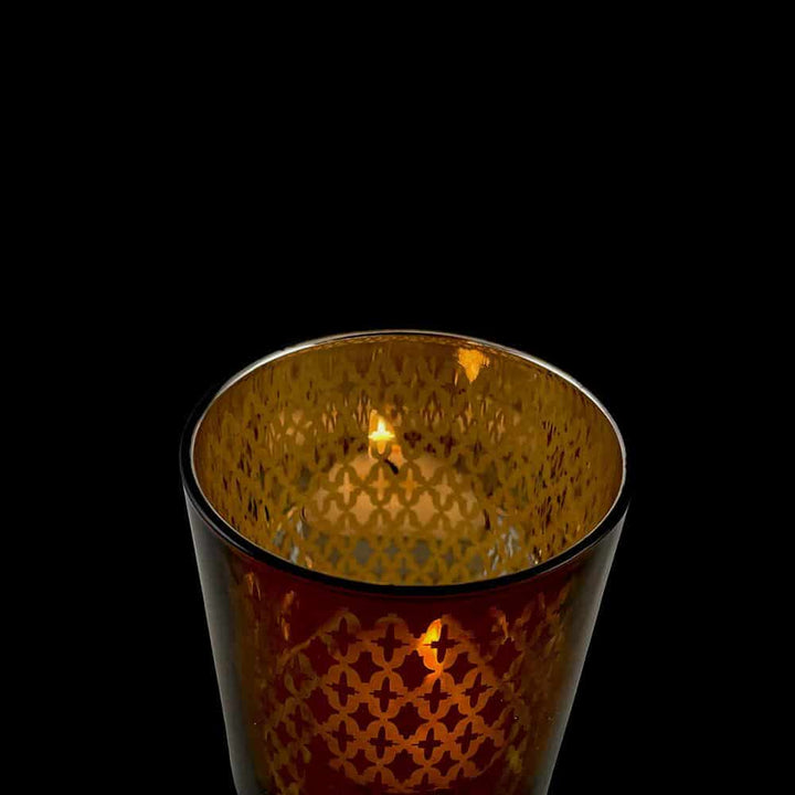 Tea light holder made of glass (2 pcs.) Copper / black by SIA Home Fashion | Stornfield