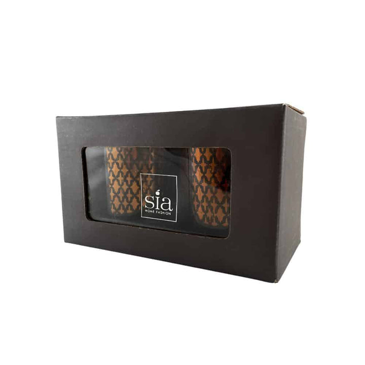 Tea light holder made of glass (2 pcs.) Copper / black by SIA Home Fashion | Stornfield