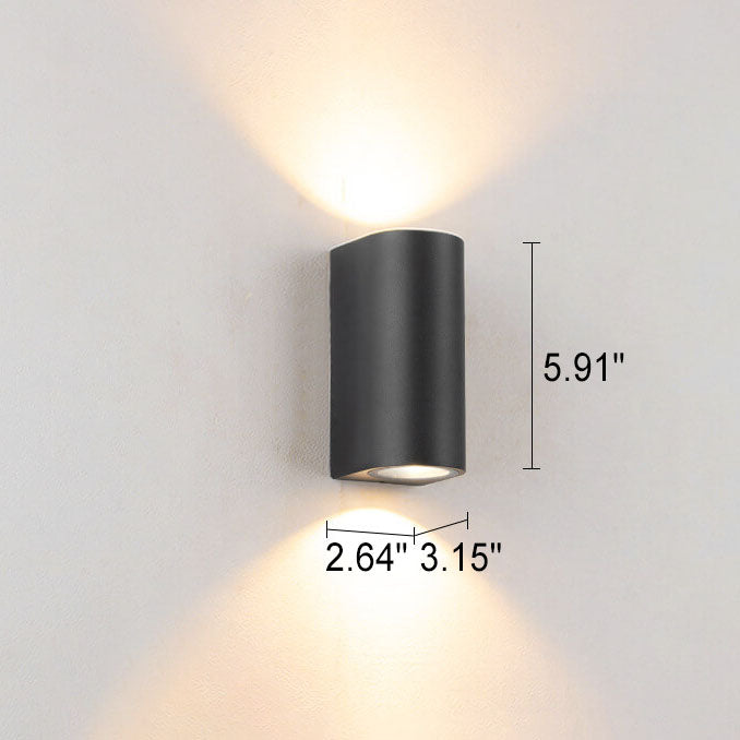 Modern Simple Outdoor Waterproof Aluminum Glass Cylinder 2-Light Wall Sconce Lamp | Stornfield