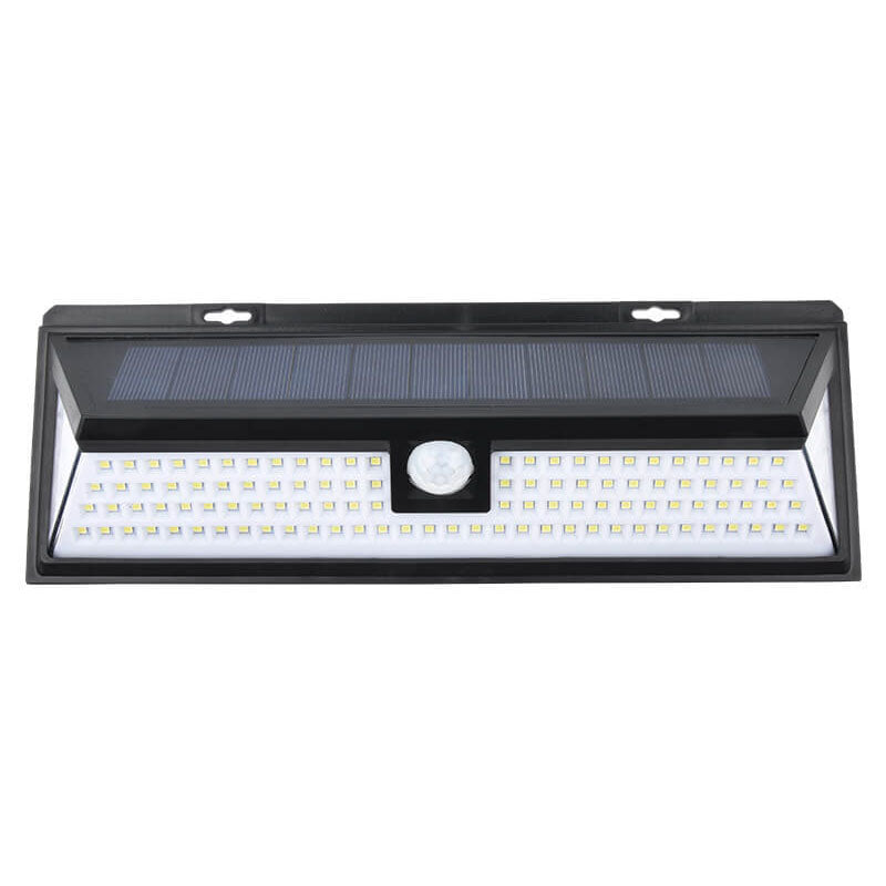 Modern Black Rectangular Human Sensor Solar Waterproof Outdoor Garden LED Wall Light | Stornfield