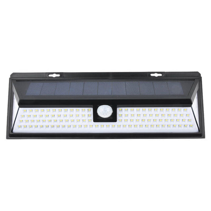Modern Black Rectangular Human Sensor Solar Waterproof Outdoor Garden LED Wall Light | Stornfield